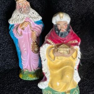 Vintage Nativity Scene Chalk Ware Wiseman Kings Italy 3.5-4”